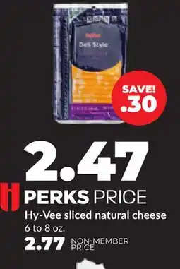 Hy-Vee Hy-Vee sliced natural cheese offer