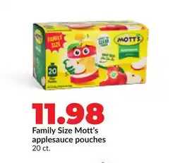 Hy-Vee Family Size Mott's applesauce pouches offer