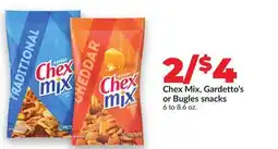 Hy-Vee Chex Mix, Gardetto's or Bugles snacks offer