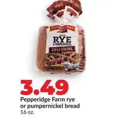 Hy-Vee Pepperidge Farm rye or pumpernickel bread offer