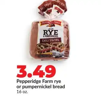 Hy-Vee Pepperidge Farm rye or pumpernickel bread offer