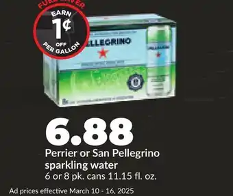 Hy-Vee Perrier or San Pellegrino sparkling water offer