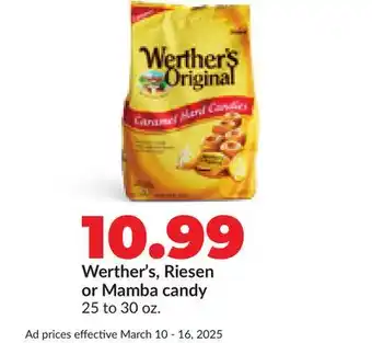 Hy-Vee Werther's, Riesen or Mamba candy offer