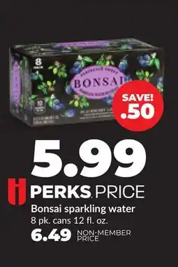 Hy-Vee Bonsai sparkling water offer