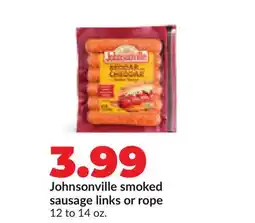 Hy-Vee Johnsonville smoked sausage links or rope offer