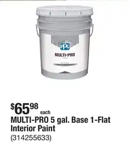 The Home Depot MULTI-PRO 5 gal. Base 1-Flat Interior Paint offer