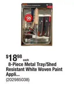 The Home Depot 8-Piece Metal Tray/Shed Resistant White Woven Paint Applicator Kit offer