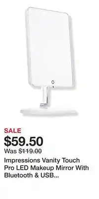 Ulta Beauty Impressions Vanity Touch Pro LED Makeup Mirror With Bluetooth & USB Charger offer