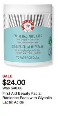 Ulta Beauty First Aid Beauty Facial Radiance Pads with Glycolic + Lactic Acids offer