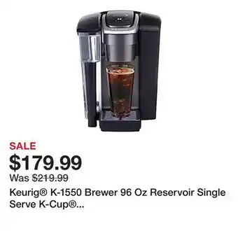 Office Depot Keurig K-1550 Brewer 96 Oz Reservoir Single Serve K-Cup Commercial Coffee Maker, Black offer