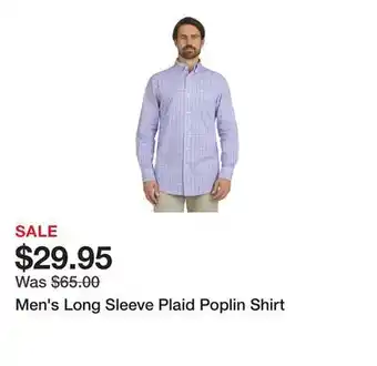 Belk Men's Long Sleeve Plaid Poplin Shirt offer