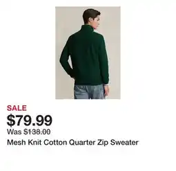 Belk Mesh Knit Cotton Quarter Zip Sweater offer