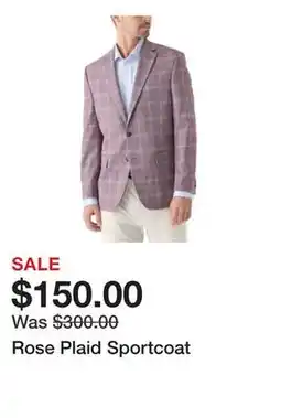 Belk Rose Plaid Sportcoat offer