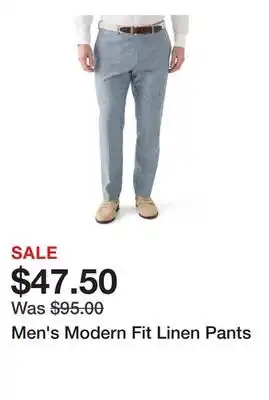 Belk Men's Modern Fit Linen Pants offer