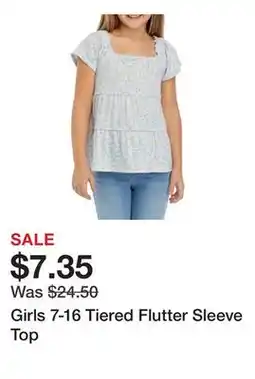 Belk Girls 7-16 Tiered Flutter Sleeve Top offer