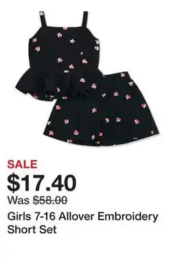 Belk Girls 7-16 Allover Embroidery Short Set offer