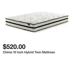 Belk Chime 10 Inch Hybrid Twin Mattress offer