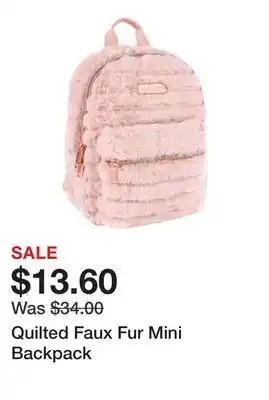 Belk Quilted Faux Fur Mini Backpack offer