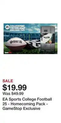 Game Stop EA Sports College Football 25 - Homecoming Pack - GameStop Exclusive offer