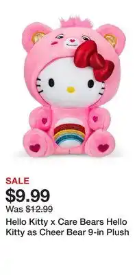 Game Stop Hello Kitty x Care Bears Hello Kitty as Cheer Bear 9-in Plush offer