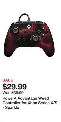 Game Stop PowerA Advantage Wired Controller for Xbox Series X/S - Sparkle offer