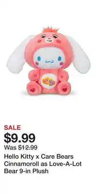 Game Stop Hello Kitty x Care Bears Cinnamoroll as Love-A-Lot Bear 9-in Plush offer