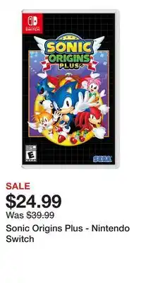 Game Stop Sonic Origins Plus - Nintendo Switch offer