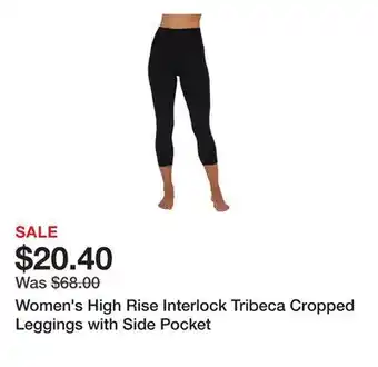 Belk Women's High Rise Interlock Tribeca Cropped Leggings with Side Pocket offer