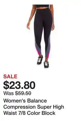 Belk Women's Balance Compression Super High Waist 7/8 Color Block Leggings offer