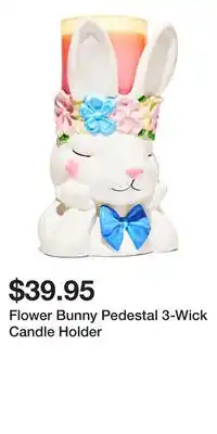 Bath & Body Works Flower Bunny Pedestal 3-Wick Candle Holder offer