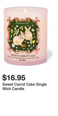 Bath & Body Works Sweet Carrot Cake Single Wick Candle offer