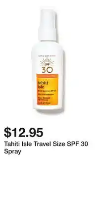 Bath & Body Works Tahiti Isle Travel Size SPF 30 Spray offer