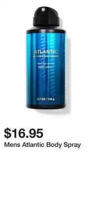 Bath & Body Works Mens Atlantic Body Spray offer