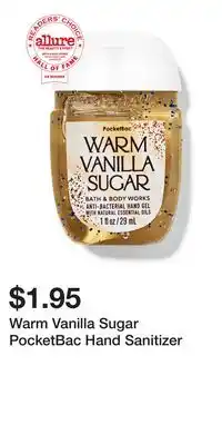 Bath & Body Works Warm Vanilla Sugar PocketBac Hand Sanitizer offer