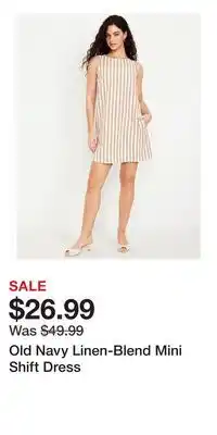 Old Navy Old Navy Linen-Blend Mini Shift Dress offer