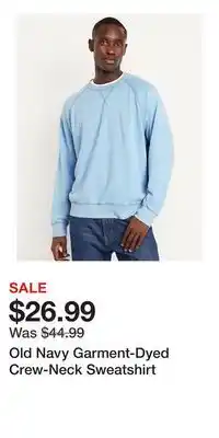 Old Navy Old Navy Garment-Dyed Crew-Neck Sweatshirt offer