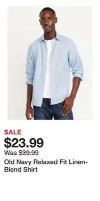 Old Navy Old Navy Relaxed Fit Linen-Blend Shirt offer