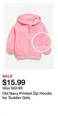 Old Navy Old Navy Printed Zip Hoodie for Toddler Girls offer