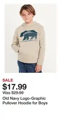 Old Navy Old Navy Logo-Graphic Pullover Hoodie for Boys offer