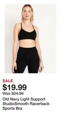 Old Navy Old Navy Light Support StudioSmooth Racerback Sports Bra offer