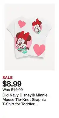 Old Navy Old Navy Disney Minnie Mouse Tie-Knot Graphic T-Shirt for Toddler Girls offer