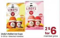 Albertsons Lindy's Italian Ice Cups offer