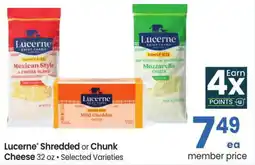 Albertsons Lucerne shredded or chunk cheese offer