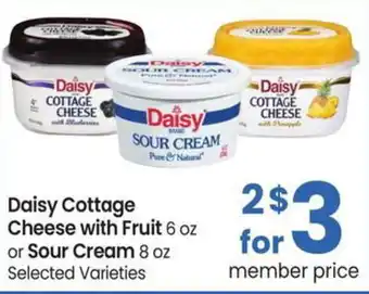 Albertsons Daisy Cottage cheese with fruit or sour cream offer