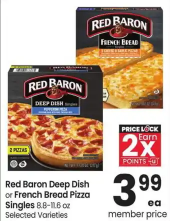 Albertsons Red Baron Deep Dish or French Bread Pizza Singles offer