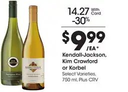 Ralphs Kendall-Jackson, Kim Crawford or Korbel offer