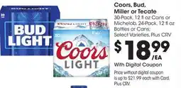 Ralphs Coors, Bud, Miller or Tecate offer