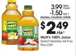 Ralphs Mott's 100% Juice offer