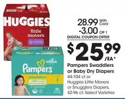 Ralphs Pampers Swaddlers or Baby Dry Diapers offer