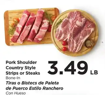 Food 4 Less Pork Shoulder Country Style Strips or Steaks offer